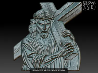 Jesus carrying the cross basrelief Pack 240608 3D Model Collection