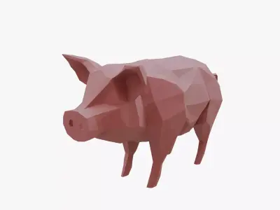 Pig low poly Low-poly 3D model purchase