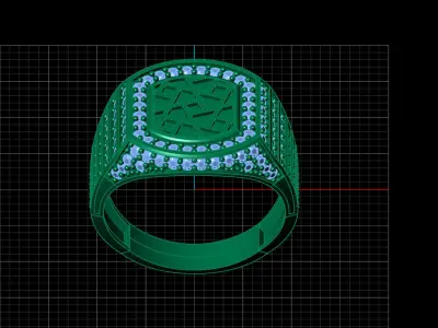 Print Ready STL 3DM  Gents Rings Diamond Men Ring  3D print model