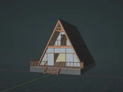 wooden cabin in forest Free low-poly 3D model