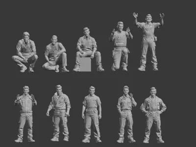 Garage car mechanic repair figure 3D print model