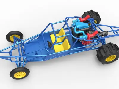Sand drag Rail buggy Scale 1 to 25 3D print model