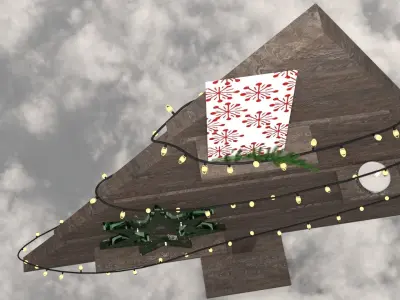 Tree wood christmas decor 3D model
