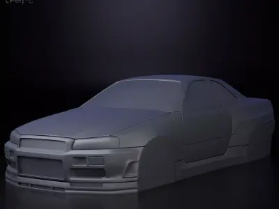 Nissan Skyline R34 simplified decorative model  3D print model