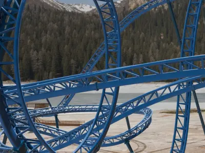 Rollercoaster 3D model Low-poly 3D model