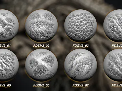 50 Reptile Creature and Dragon skin Vol 2 Alpha and Brush 3D model