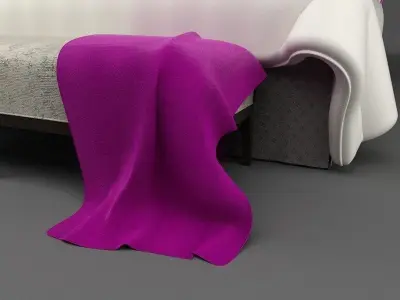 Bed 1 with bedding 3D model