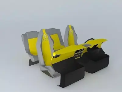 Car interior with details  Free 3D model