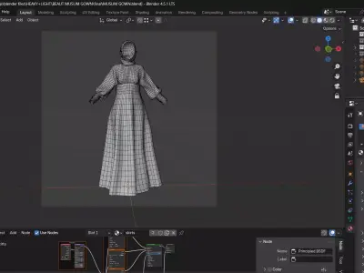 arabian gown - clothyfic outfit Low-poly 3D model