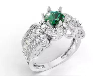 Woven Filigree Ring Wide Cluster Shank  STL CAD for Printing 3D print model