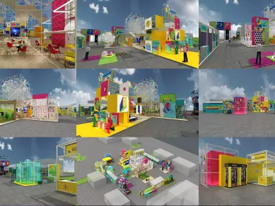 site of activity Low-poly 3D model