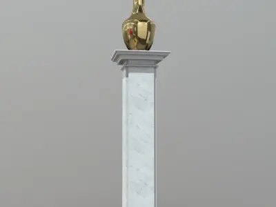 Pedestal with Vase Low-poly 3D model
