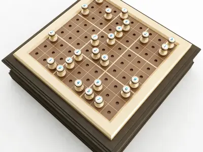 Wooden Sudoku Board 3D model