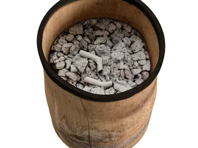 Bamboo ashtray Low-poly 3D model