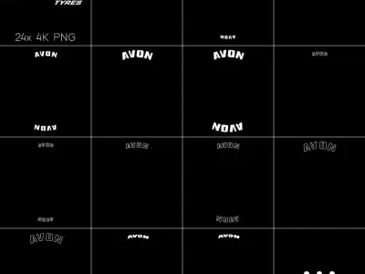 24x Avon Tyres tire sidewall 4K PNG decals Texture