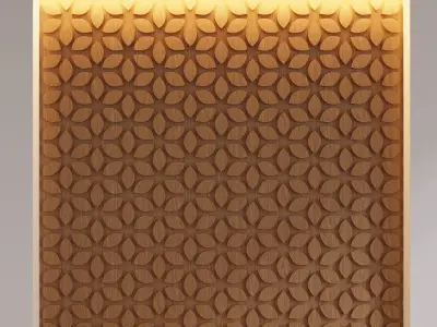 Decorative Wooden Wall Model 12 Low-poly 3D model