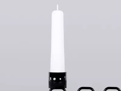  Alphabet F Chain Black Candleholder 3D Model True 4K PBR Render Low-poly 3D model