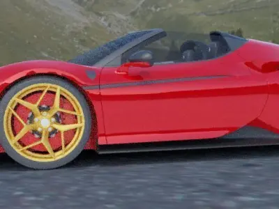 ferrari j50 gold edition Low-poly 3D model