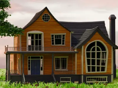 American Style Cottage Exterior 12 3D model