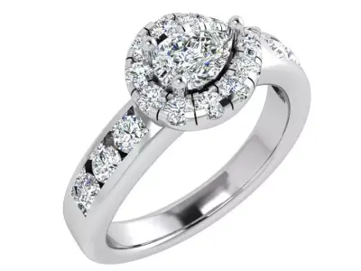 Pear Halo Ring 4374 3D print model