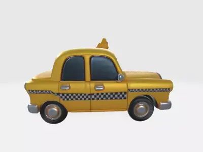 Low poly Taxi car Low-poly 3D model