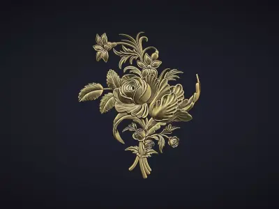 Rose bas relief 3D print model