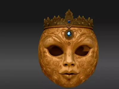 Royal Pumpkin 3D Model Luxury Halloween Face Jack-O-Lantern 3D print model