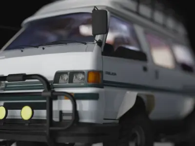 Adventure-Ready Off-Road Camper Van Low-poly 3D model