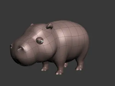 Hippopotamus hippo 3D model