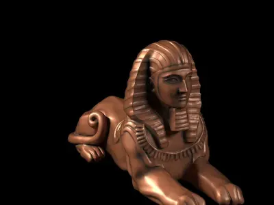 Sphinx statue of egyptian pharaoh 3D print model