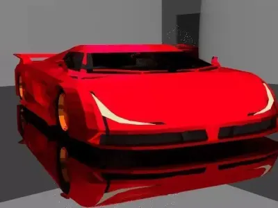 Hypercar Vision J4 AX Speciale Low-poly 3D model