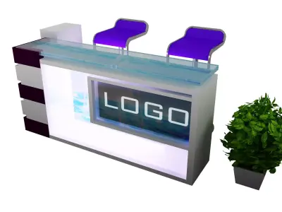 counter reception Booth Exhibition Stand a376a 3D model
