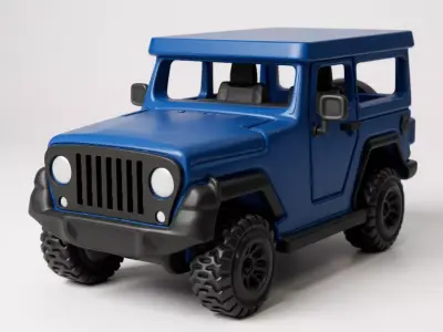 blue jeep wrangler 3D print model