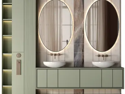 Bathroom furniture N035 in Neoclassic and Modern style 3D model