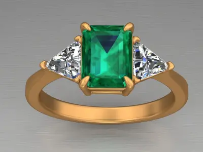 Ring fashion silver gold 3D print model