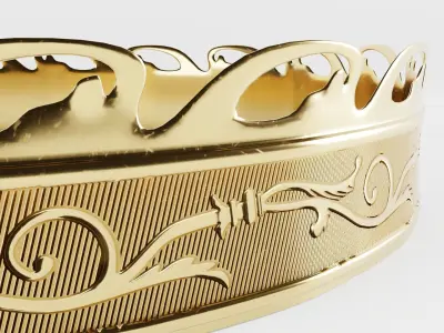 1880s Brass Crown Low-poly 3D model