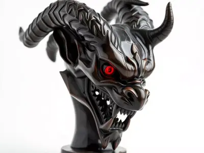 Dark Demon Bust model pack Low-poly 3D model