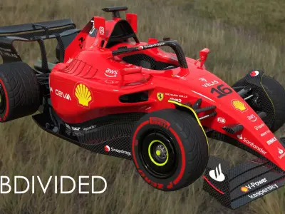Cartoon rigged Ferrari F1-75 Low-poly 3D model