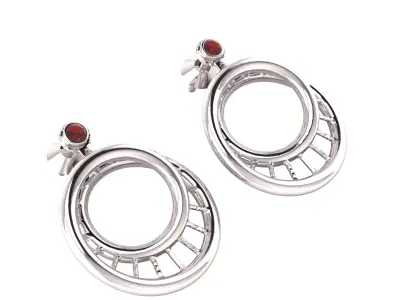 Golden Orbit Hoop Earrings 3D print model