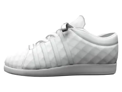 Mens White Sport Shoes Low-poly 3D model