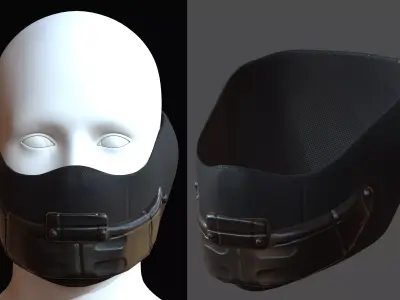 Gas mask helmet 3d model scifi Low-poly  Low-poly 3D model 104