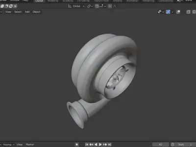Turbo Charger for Car Tunning Low-poly 3D model