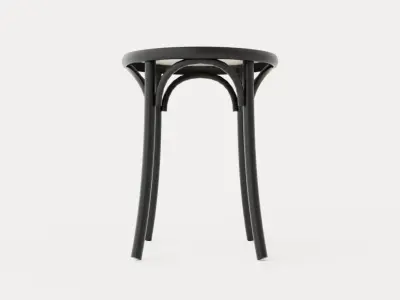 No 60 Stool Rattan - Black Low-poly 3D model