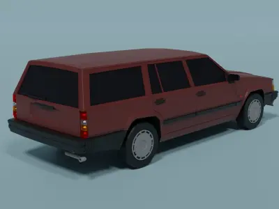 Volvo 740 Wagon  Low-poly 3D model