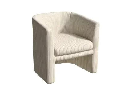 Beige Accent Chair Low-poly 3D model