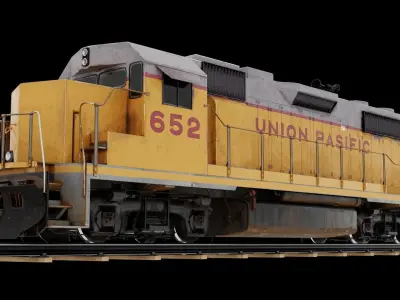 GP-38 Train Union-Pasific Low-poly 3D model