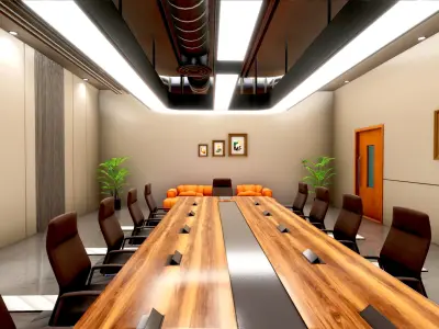 Office Conference Room Low-poly 3D model