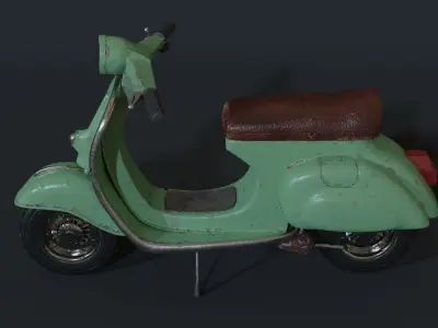 Retro Scooter Bike 3D model