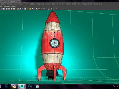 Rocket Spaceship  Low-poly 3D model