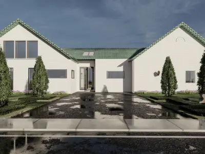 LANDSCAPE BACKYARD DESIGN OF LUXURY HOUSE 3D model